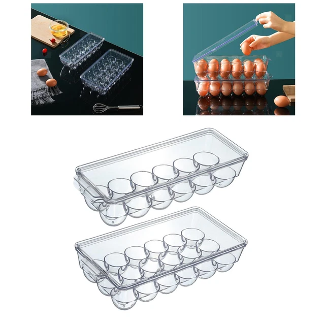 EMAGEREN 4 PCS Boîte de Stockages 24 Grilles Oeufs Rangement oeuf frigo