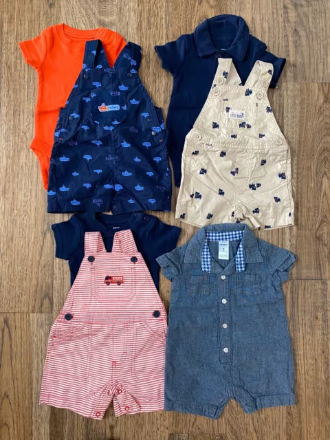 NEW 7 Piece Lot Carters Size 3 Months Baby Boy Outfits Dogs Submarine Firetruck