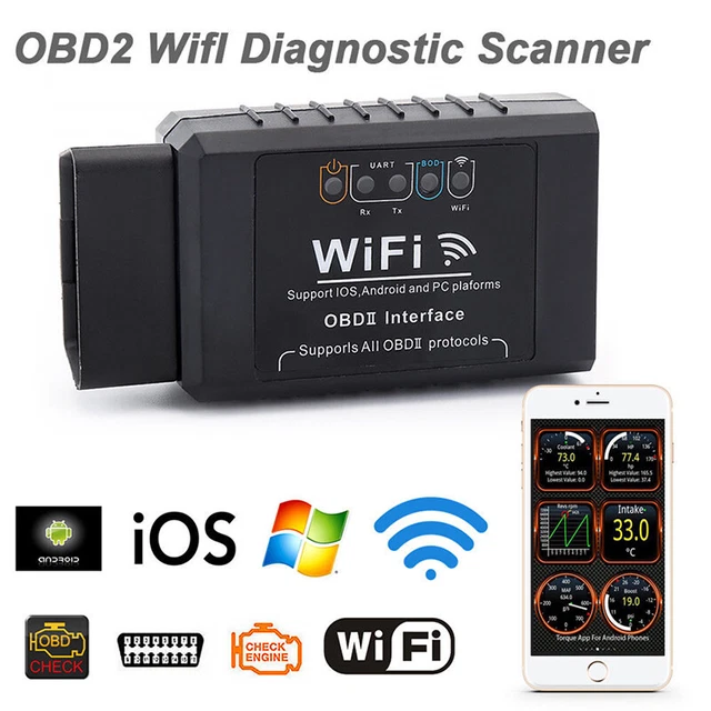 ELM327 WIFI OBD OBDII Auto Car Diagnostic Scan Tool Scanner For IOS