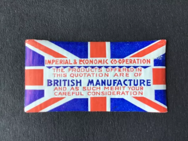 British Manufacture Vintage Great Britain motto  label 2 x 5 cm  Ref  R28218