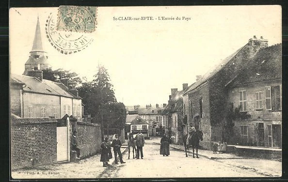 CPA St-Clair-sur-Epte, L'Entré du Pays, Ortseingang