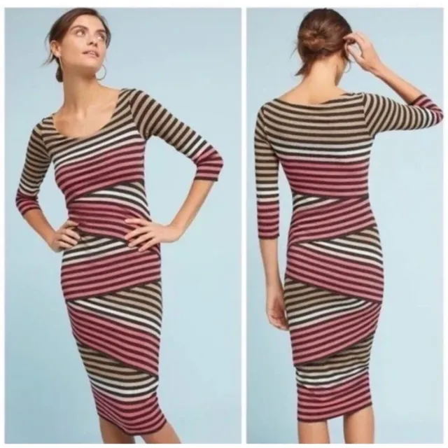 Anthropologie Bailey 44 Anthropologie NWT Stripe Column Midi Dress Size Small