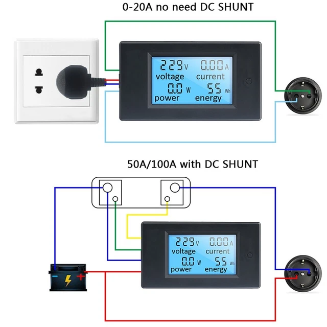 PANNELLO TESTER TENSIONE moto contatore digitale voltmetro display batteria di accumulo EUR 14