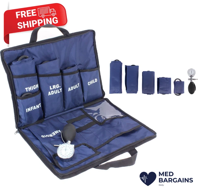 Dixie EMS Aneroid Sphygmomanometer Kit 5 Cuff System Manual Blood Pressure Set