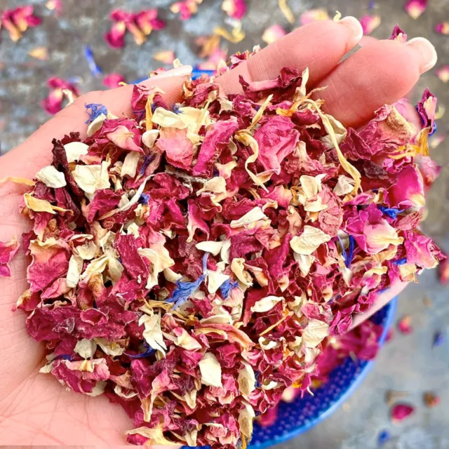 Natural Dried Wedding Confetti Flower Petal Eco Biodegradable Party Mixed 1L UK