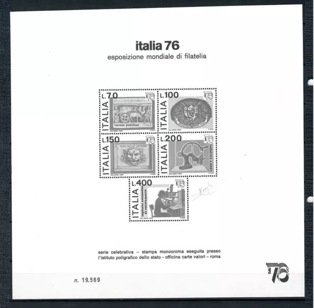 Italia Repubblica Foglietto Pubblicitario Italia 1976 Firmato Raybaudi.