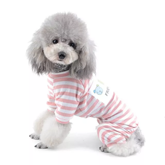 SELMAI pigiama a strisce di cotone per cane di piccola taglia. Tutina per c