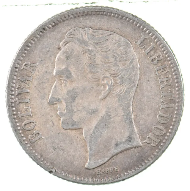 Roughly the Size of a Quarter 1954 Venezuela 1 Bolivar World Silver Coin *732