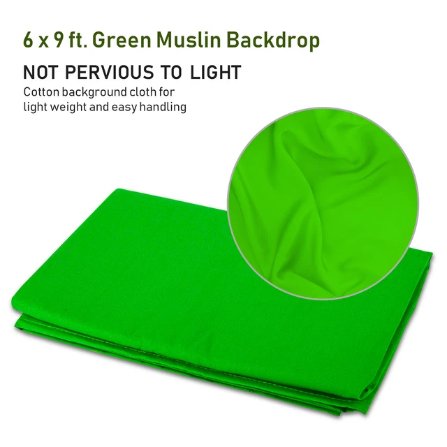 6X9FT CHROMAKEY GREEN Screen Backdrop Background for Studio Lighting Kit £17.21 PicClick UK