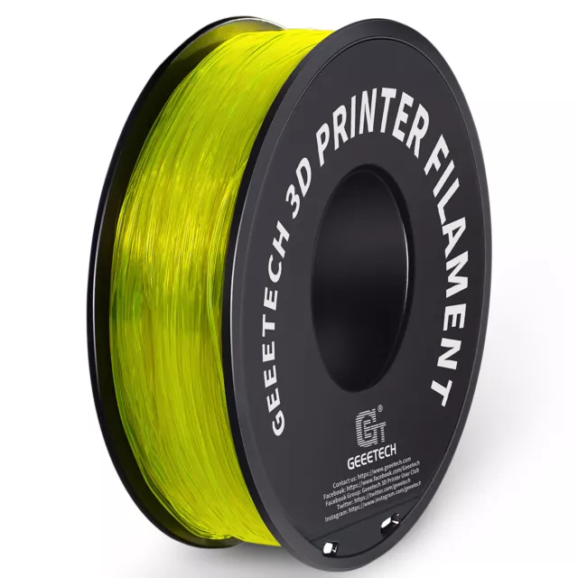 GEEETECH Filament TPU 1.75mm pour Imprimante 3D 1kg/2.2 lbs 1 Bobine Noir 3