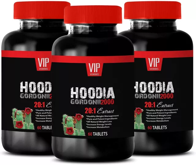 natural weight loss pills - HOODIA GORDONII 2000mg 3 Bottles 180 Tablets