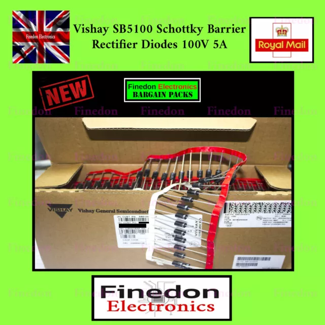 10 x Vishay SB5100 Schottky Barrier Rectifier Diodes 100V 5A