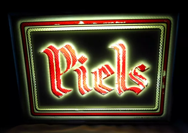 RARE Vintage 1971 Piels Lighted Standing Hanging Box Bar Sign Display