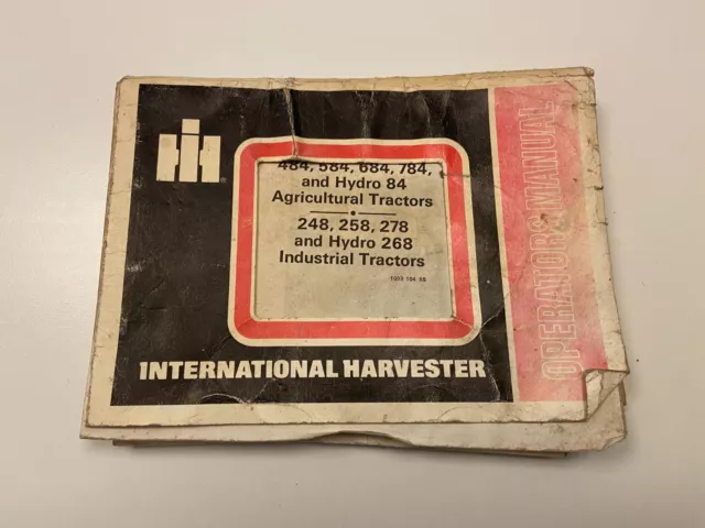 Genuine International Harvester 484,584,684,784 tractors operators manual 1978