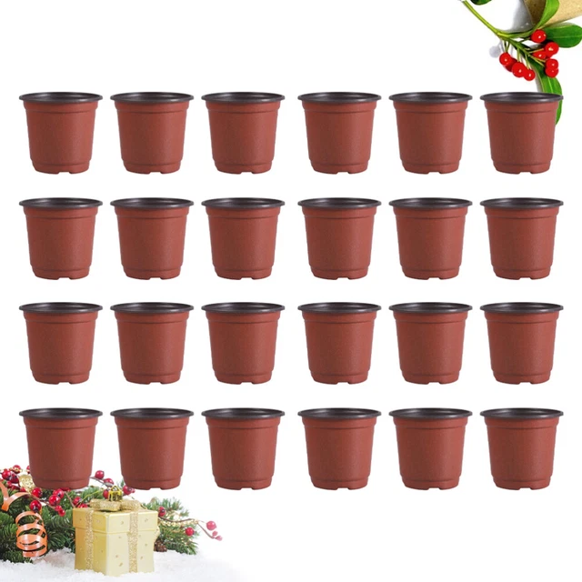 100 Pots De Semis Plastique 10cm + 100 Étiquettes Plantes - Kit Jardinage Intérieur/Extérieur