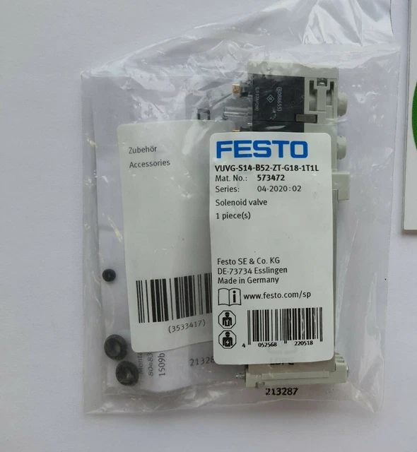 FESTO VUVG S14 B52 ZT G18 1T1L 573472 Vanne Magnétique - Neuf / Ovp Envoi