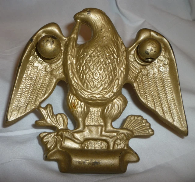 Heavy Solid Brass Wall Mount Holder American Eagle Door Plaque Decor Nautical