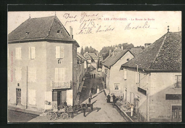 CPA Les Avenières, La Route de Buvin, Blick in den Ort 1905