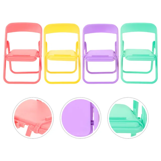 4 Pcs Folding Chair Doll Chairs Toddler Playset Miniature Furniture Armchair
