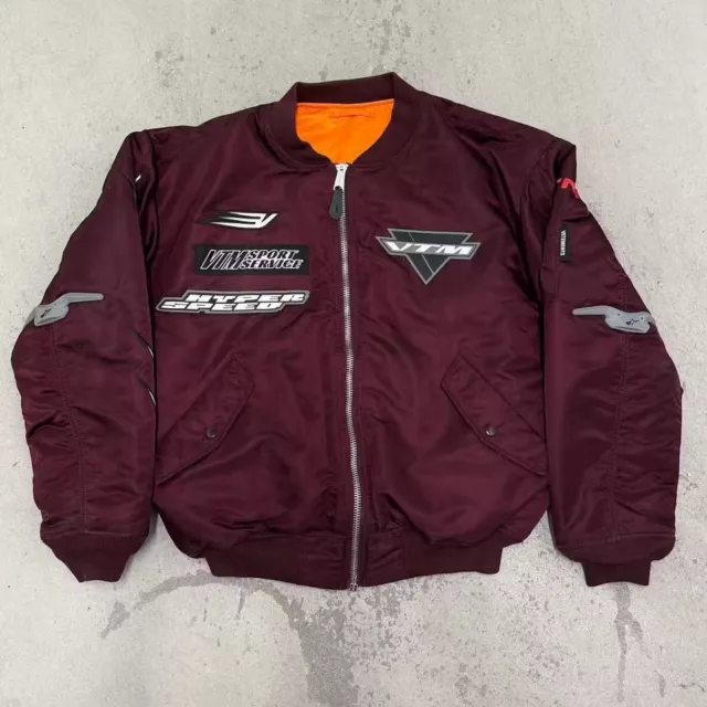 Vetements Size M Racing Bomber Jacket Alpha Industries Maroon Red 2