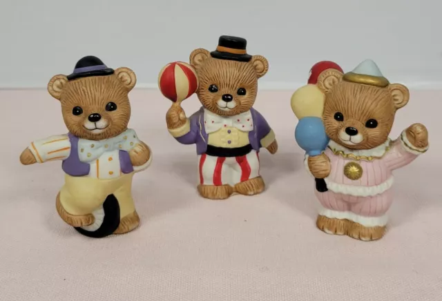 Set of 3 Homco Circus Teddy Bear Porcelain Figurines #1449