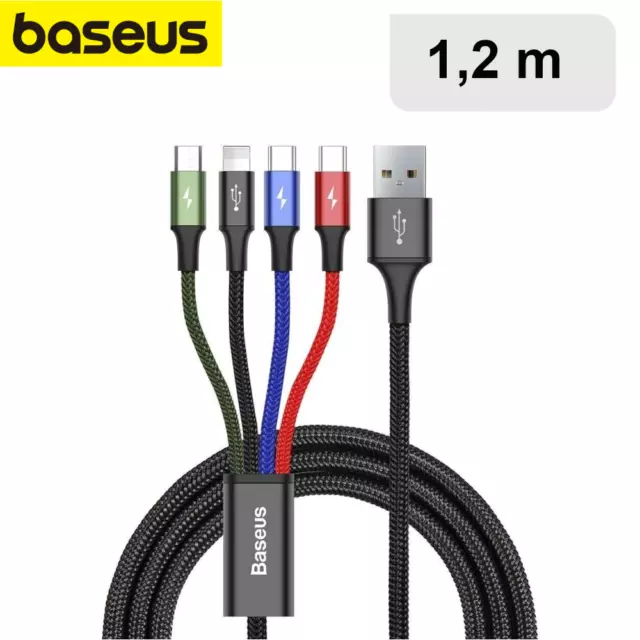 Baseus Ladekabel 4in1 Kabel USB-Kabel Micro-USB / Für iPhone / USB-C 3.5A 1.2m