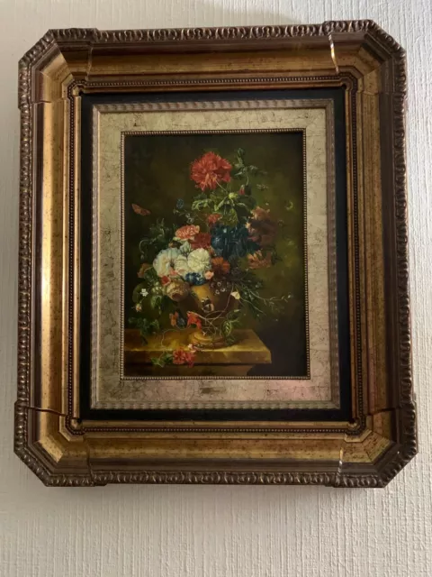 Gustav Schaver 1826-1902, Oleo sobre Lienzo, Bodegón Flores, 73 x 62 cm Original