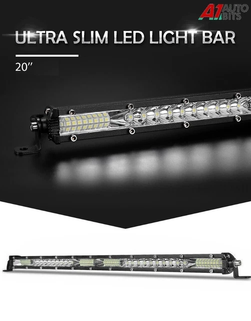 Barre LED 300W 132cm Profil Incurvé - Spot Blanc Froid 6500K - IP67 étanche - Pour Camion, 4x4, Engin - Alimentation 12-24V