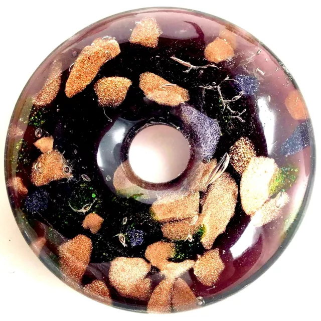 Handmade Lampwork Glass Donut Pendant Loose Bead(BPD29)a 42mm Jewelry Making