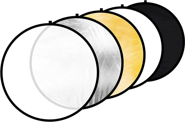 32Inch/80Cm 5 in 1 Collapsible Light Reflector round Multi Disc with Bag-Translu