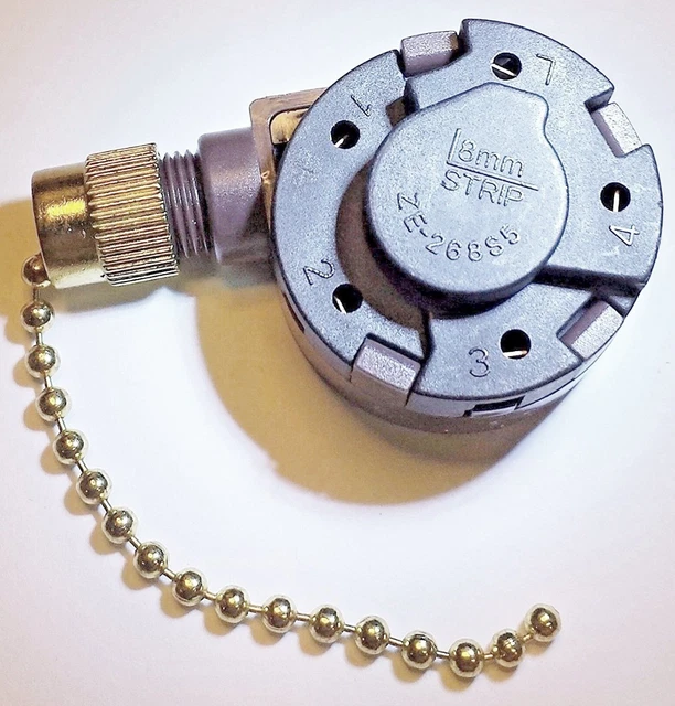 4 SPEED 5 Wire PULL CHAIN Fan SWITCH Replaces Dayton MT626904G Zing Ear