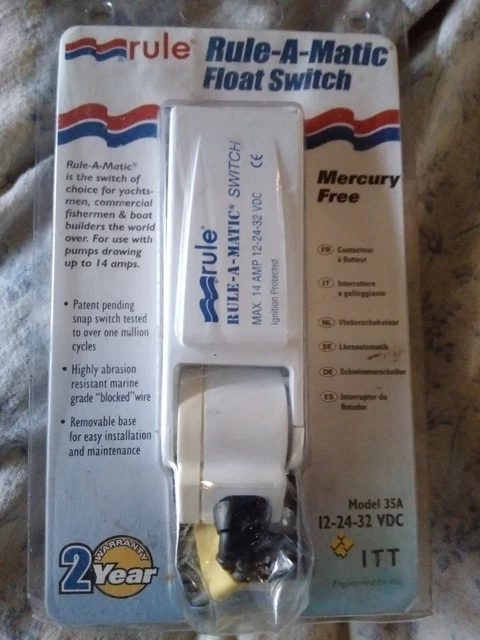Rule-A-Matic Float Switch Model 35A Mercury Free 12-24-32 VDC Marine Boat Bilge