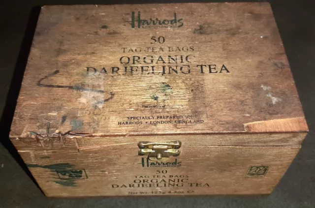 Beat up old Harrod's wood tea box