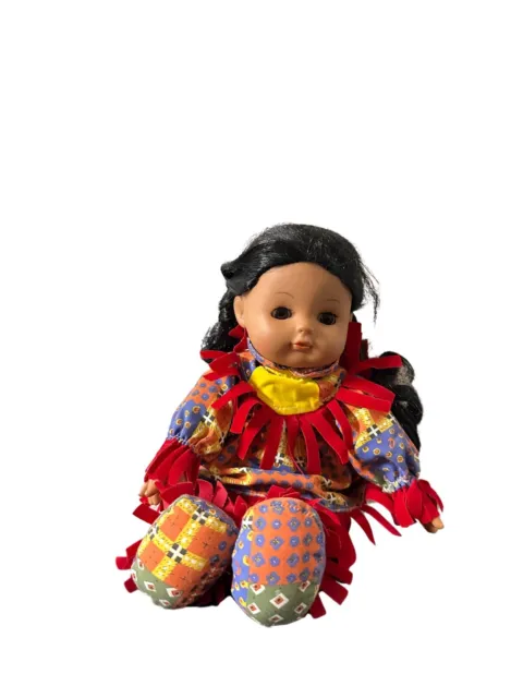 GI-GO Toys Vinyl Cloth Native American Indian Doll 12" Sleepy Eyes