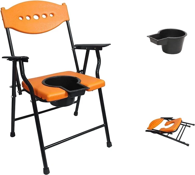 Folding Commode Chair | For Elderly Disabled Man And Pregnant Woman, Anti-Skid