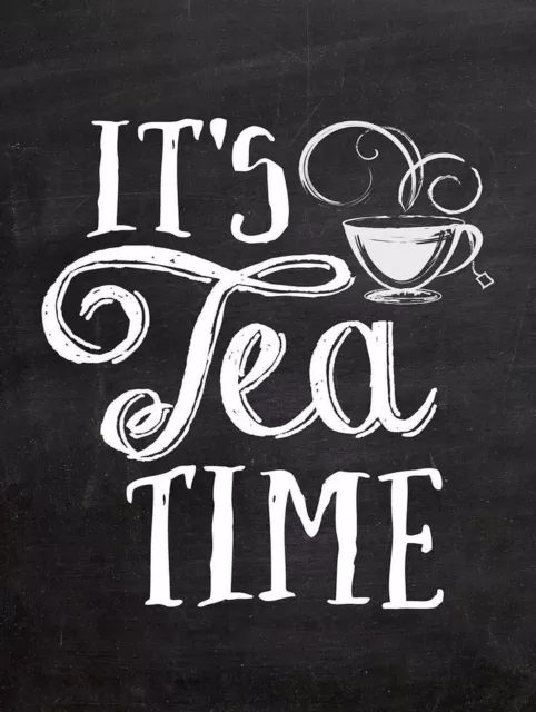 Its Tea Time METALL VINTAGE RETRO SHABBY-CHIC SCHILD WANDPLAKETTE KÜCHE