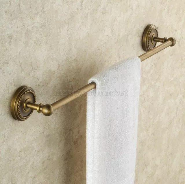 Antique Brass Towel Rail Holder Bathroom Wall Mounted Single Towel Rails Bars