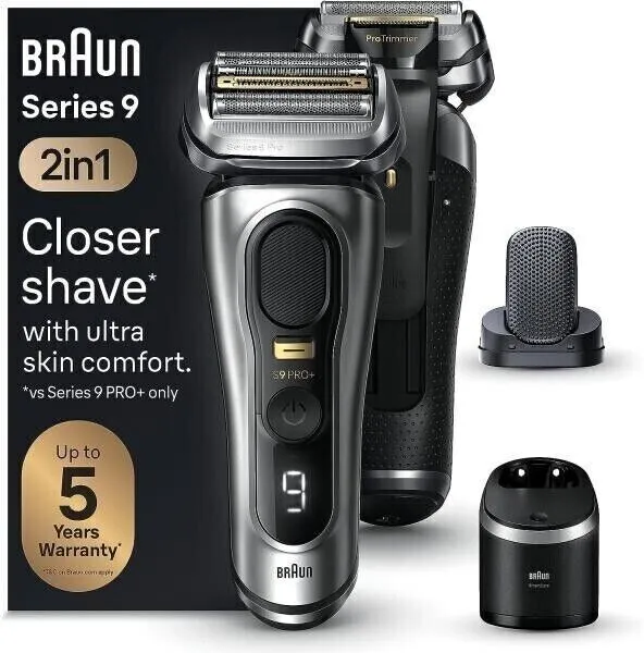 Braun Series 9 Pro+ 9597cc 6-in-1 Nass- und Trockenrasierer - Silber Rasierer