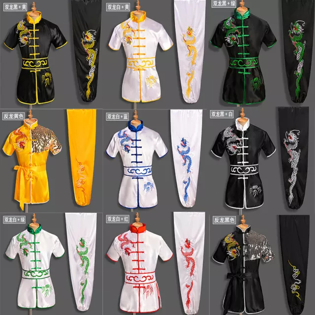 Kung Fu Tai Chi Uniform Martial Arts Suit Wushu Dragon Embroidery Clothes Outfit