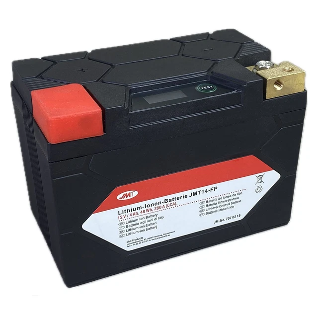 Lithium-Ionen Batterie HJB12-FP 12V 48Wh, Inkl. Eingebauter Lade-Kontrollanzeige, Gewicht 0.9kg (ersetzt YB12AL
