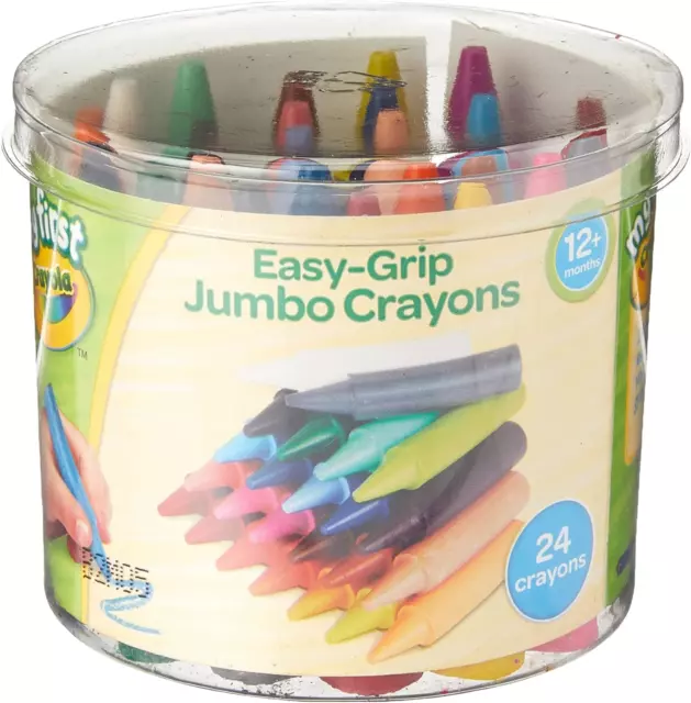 CRAYOLA MyFirst Jumbo Crayons - Assorted Colours Pack of 24, Easy-Grip Colouring