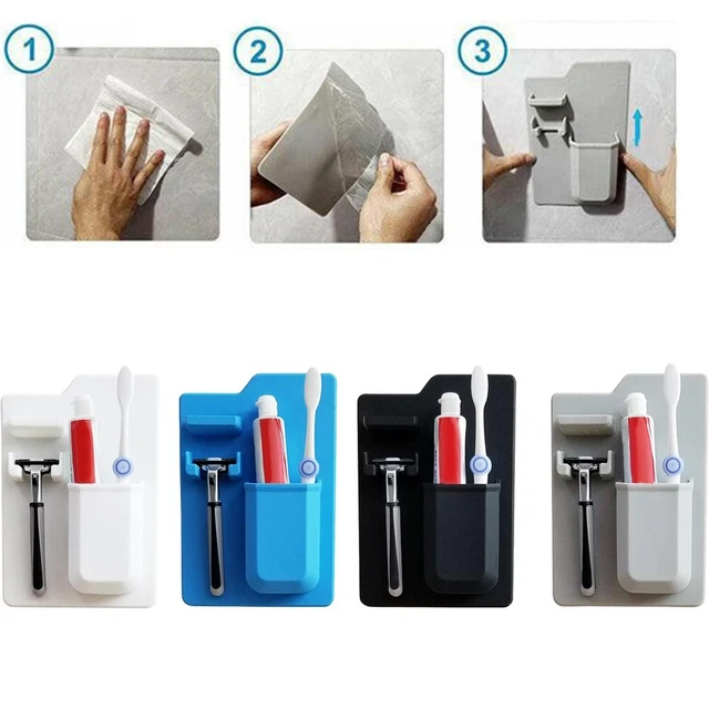 Cepillos de dientes soporte ducha organizador silicona baño almacenamiento maquinilla de afeitar