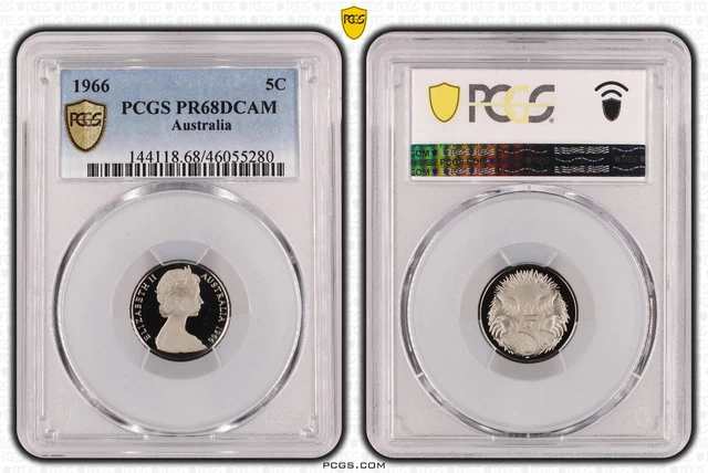 1969 Proof Five Cent 5c Australia PCGS PR68DCAM FDC UNC #3777