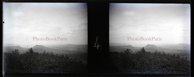 FRANCE Paysage Montagne Photo NEGATIVE Stereo Plaque PL28L4n9 Vintage c1910