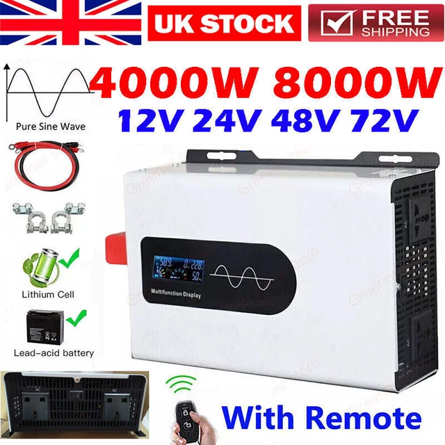 5000W 8000W 12000W Power Pure Sine Wave Solar Inverter 12V 24V 48V 72V ...