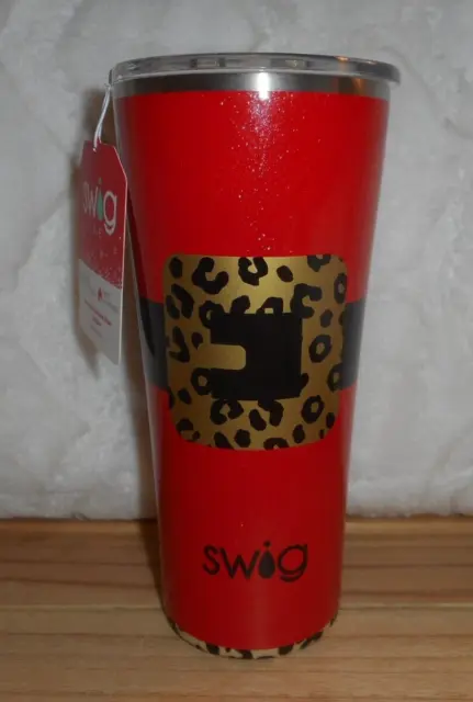 Swig Life Mama Claus Leopard Santa  22 Oz Stainless Steel Travel Mug Tumbler New