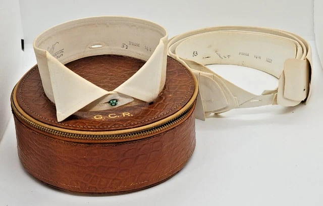 Vintage Collar Storage Box - Stud + 5 Shirt Collars Arrow Cluett Peabody & Co.