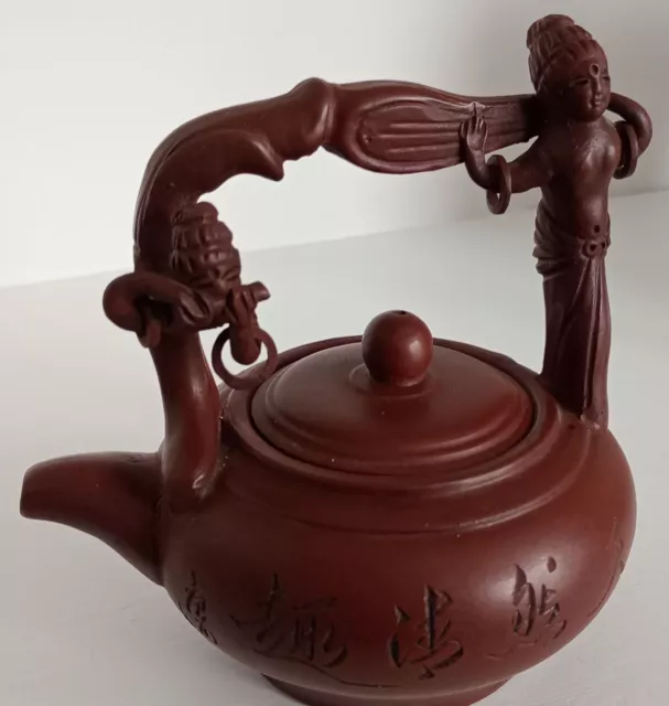 Yizing Zisha Chinese Clay Teapot..Amazing Detail/Fully Stamped..Fab Condition.