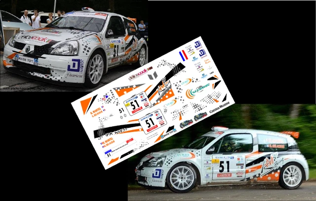 Décalcomanies 1/32 Renault Clio S1600 Rallye – Lyon Charbonnières 2003 – Marque Rallye Miniature