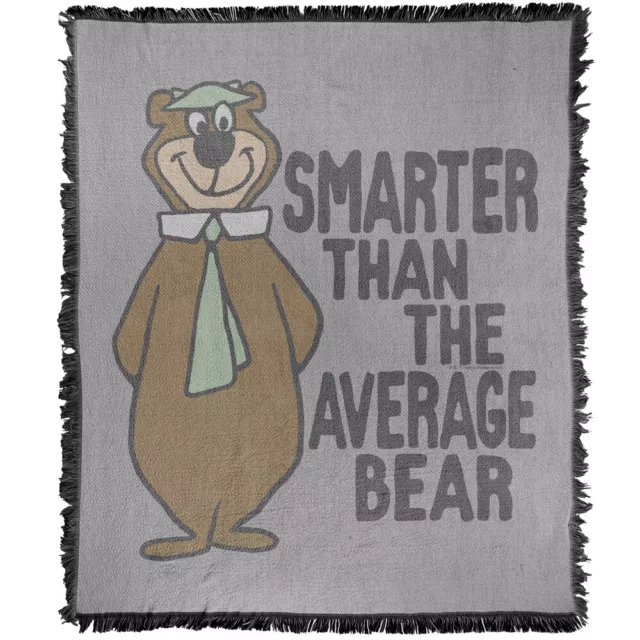 Yogi Bear Blanket 50"x60" The Jellystone Park Woven Cotton Blend Throw Official